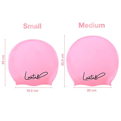 image for Lahtak Swim Caps Kids Long Hair – Swimming Cap for Girls Boys Kids T