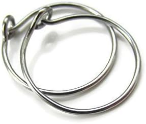Sale Nickel Free Titanium Hoop Earrings Sensitive Ear Lobe Smallish Size 1/2" One Pair