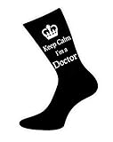 Mens Black Keep Calm i'm a Doctor Socks
