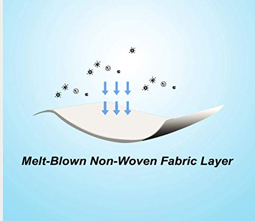 3-Ply Disposabl Face Mask with Elastic Earloop for Dust, Particles, Pollution (50, Blue)