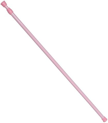 60-110cm Adjustable Spring Loaded Bathroom Shower Curtain Rod Tension Extendable Telescopic Poles Rail Hanger curtain poles and accessories (Pink)