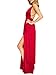 Simplee Apparel Women's Sleeveless Backless Slit Maxi Satin Slip Dress Cocktail