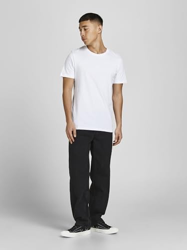 S JJEORGANIC Basic Tee SS O-Neck 3PK MP T-Shirt, Nero Confezione: 2 Bianche, 1 Nero, M Uomo