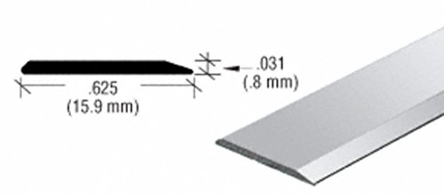 CRL Polished Aluminum 5/8" Flat Face Mirror Edge Molding - 12 ft Long