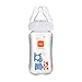 b&h Glass Baby Bottle Feeding Bottle for Babies Newborn Baby Glass Feeder BPA Free (Dog, 8oz with Silicone Nipple)