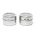 Magnetic Spice Tins by ZeeBelka-12 Multi-Purpose Stainless Steel Containers with 150 labels and chalkboard pen- Round Jars for Storage Organization with Clear Lids-Magnetic on Fridge & Sift/Pour Slots