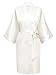 Swhiteme Men's Kimono Robe Satin Bathrobe Loungewear Sleepwear with Pockets