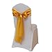 Fvstar 25pcs Satin Chair Sashes Bows Chair Ribbon sash for Wedding Bridal and Events Supplies Party Decor (25, Gold)