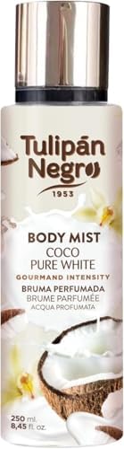 Tulipán Negro - Body Mist Coco Pure White, Bruma Corporal con Fragancia Tropical a Coco, Aroma Dulce y Refrescante para Uso Diario, 250 ml