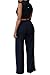 HOTAPEI Women Button Belted Sleeveless Wide Leg Jumpsuit X-Large Black1