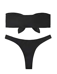 Lemonfish traje de baño para dama con nudo de corbata frontal, 2 piezas