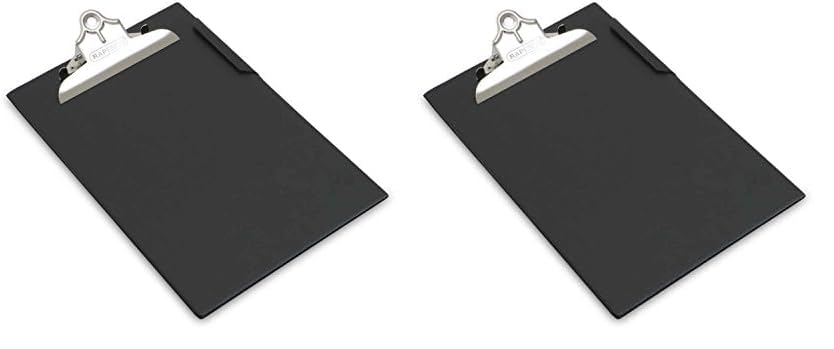 Rapesco CD1000B2 Hochleistungs-Klemmbrett mit PVC Beschichtung, A4+, Schwarz (Packung mit 2)