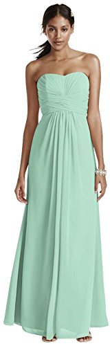 Long Strapless Chiffon Bridesmaid Dress 