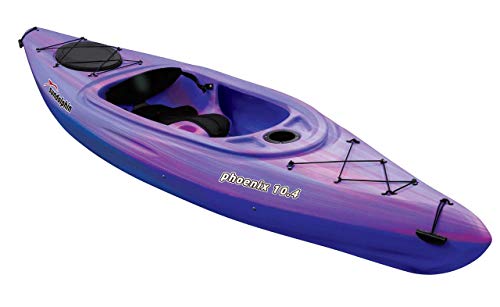 SUN Dolphin Phoenix 10.4 Fishing Holiday Vacation River Lake Sit-in Kayak, Paddle Included (Pink/Purple)