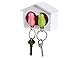 AKOAK Couple Pair Sparrow Bird House Nest Whistle Key Holder (Green and Pink)