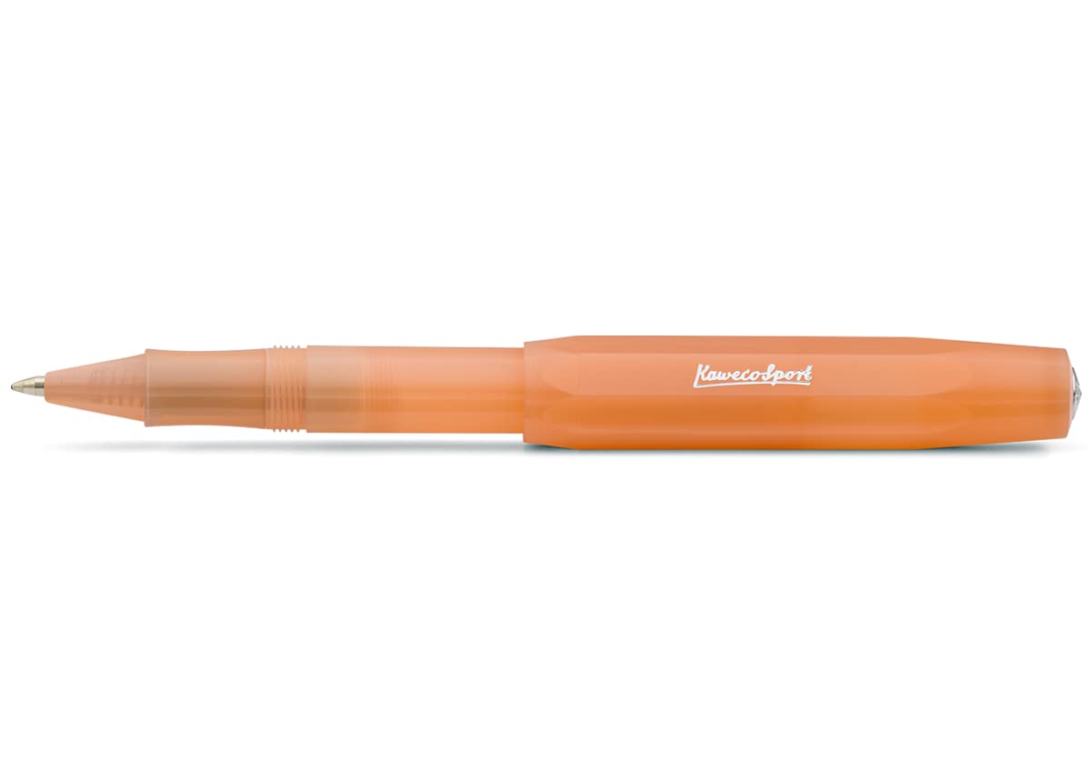 Kaweco FROSTED SPORT Rollerball Soft Mandarine I Gel/Ballpoint Pen Including 0.7 mm Rollerball Pen Refill in Pastel Design with Ceramic Ball I Gel Rollerball 13,5 cm
