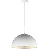ET2 Hemisphere-20W 1 LED Pendant-24 Inches Wide by 13 inches high-Gloss White/Aluminum Finish