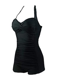 Century Star Traje de baño de una pieza con monokinis fruncido, estilo retro, inspirado en la parte superior, para dama