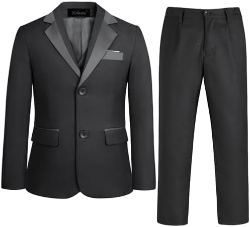 Amazon.com: Boys Page Boy Slim Fit Wedding Dark Gray Suit 7 Piece