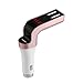 Safety Hammer, Gotd Bluetooth Car Kit Handsfree LCD FM Transmitter Radio Adapter MP3 Player Dual USB Charger SD Remote Safety Hammer (Rose Gold)