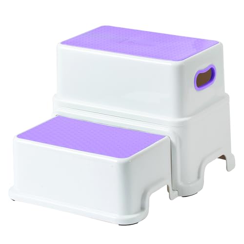 Victostar 2 Step Stool for Kids, Anti-Slip Sturdy Toddler Two Step Stool for Toilet Potty Training, Bathroom,Kitchen