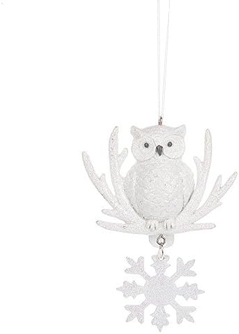 Midwest-CBK White Snowflake Owl Ornament