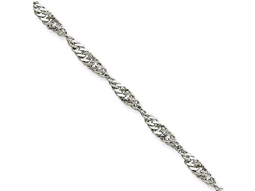 Chisel Stainless Steel 3.0mm 18in Singapore Chain Necklace - Thumbnail 5