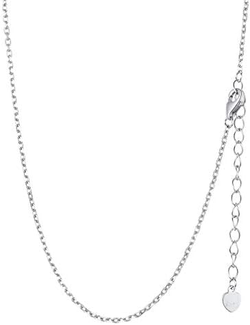 PROSILVERSlim Necklace, Women Sparkly 925 Sterling Silver 1.5/1 mm Rolo/Box Link/Melon Chain Necklace+Lobster Clasps S925 Tag, 16" 18" 22" 26" 30" (With Gift Box)