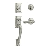 Kwikset 800ADH/966ADL-US15 Satin Nickel Ashfield Single Cylinder Handleset with Ashfield Lever