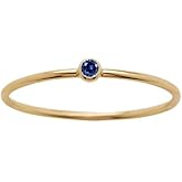 Progresssail Gold Birthstone Rings for Women 14k Gold Plated Stainless Steel Stackable Ring Dainty Gold Zirconia Ring Engagement Wedding Promise Rings Gemstones Personalized Jewelry