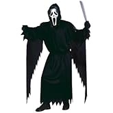 Fun World Adult Ghost Face Costume, Black, One Size Small