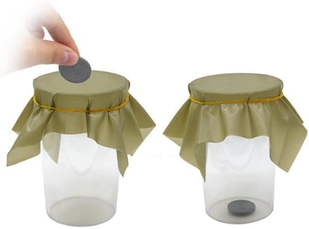 MOMOMAGE 5 Pcs Coin Through A Sheet of Rubber Coin into Cup Comedy Magic Tricks Close up Magic Gimmick Props for Magicans