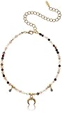 Ettika Magic in Botswana Agate with Gold Horn Choker Necklace