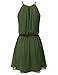 JJ Perfection Women's Sleeveless Double-Layered Pleated Mini Chiffon Dress Olive M