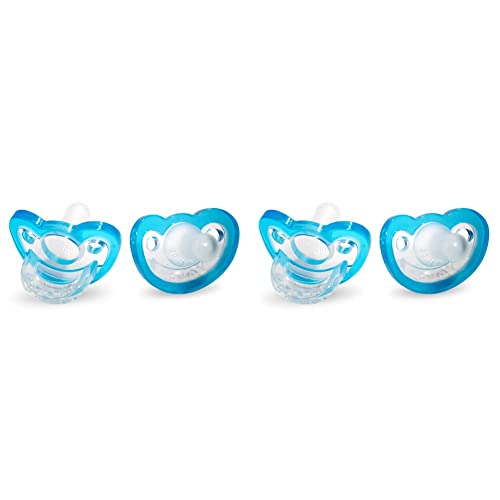 RAZBABY JollyPop Baby Pacifier Plus, 3m+, Double Pack, Blue, 2 Count