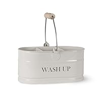 Garden Trading Retro Steel Wash Up Sink Tidy Organizer in Chalk Cream