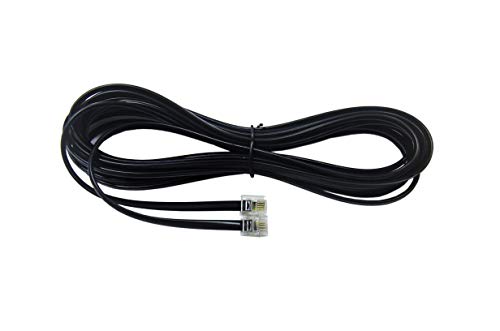 Ornin 6P4C Telephone Extension Line Cord Cable Wire, Land Phone line, with Standard RJ11 Plugs (15FT, Black)