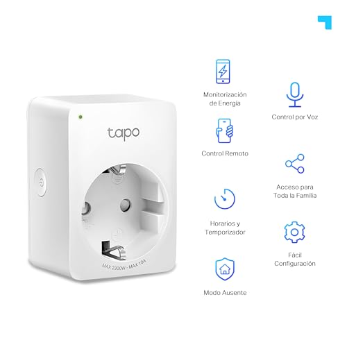 P110 – Mini Enchufe Inteligente Wi-Fi (con monitoreo de energía), programación Encendido/Apagado, Ahorro de energía, Compatible con Alexa y Google Home