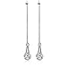 Licliz 2ct Cubic Zirconia Long Dangle Earrings 18k White Gold Plated Threader earrings