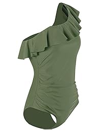 I2CRAZY Traje de baño de una pieza para dama, asimétrico, uno, para baño, con fufle y Monokini