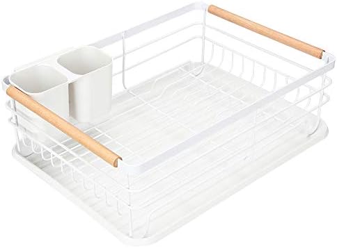 Modern Wood Handle Dish Rack and Drain Board, Attom Tech Home 16.5″ x 12″ x 5.5″ Kitchen Plate Cup Dish Drying Rack Tray Cutlery Dish Drainer Modern Wood Handle Dish Rack and Drain Board, Attom Tech Home 16.5″ x 12″ x 5.5″ Kitchen Plate Cup Dish Drying Rack Tray Cutlery Dish Drainer