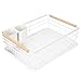 Attom Tech Home Modern Wood Handle Dish Rack and Drain Board, 16.5