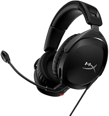 Cloud Stinger 2, Cascos gaming para PC, Drivers de 50 mm y Audio Envolvente, Giro 90º, 3.5 mm, Micrófono con cancelación de ruido - Negro