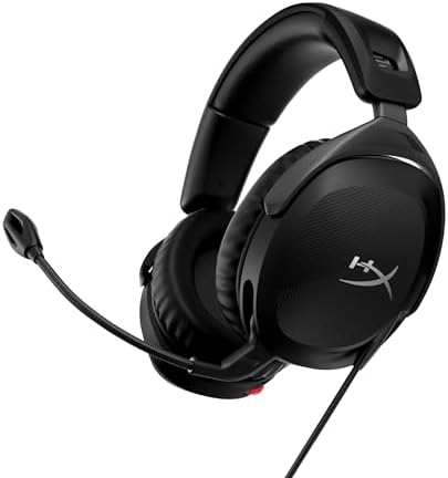 Cloud Stinger 2, Cascos gaming para PC, Drivers de 50 mm y Audio Envolvente, Giro 90º, 3.5 mm, Micrófono con cancelación de ruido - Negro