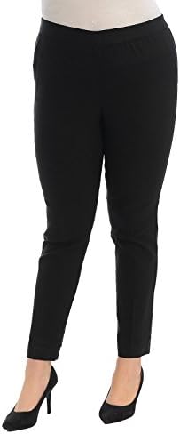 Women's Plus Size Four Way Stretch Pants (3X, Black)