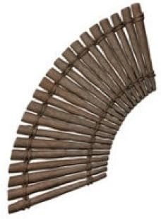 Portable Backyard Garden Wood Like Rubber Curved Pathway Brown Set of 4 = 14 Ft