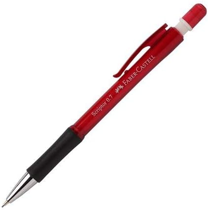 FABER CASTEL0.7mm Mechanical Retractable Pencil Kit Barrel RED Free Leads