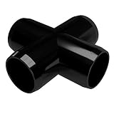 FORMUFIT F001CRX-BK-4 Cross PVC Fitting, Furniture Grade, 1" Size, Black (Pack of 4)