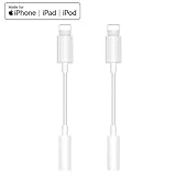 (Apple MFi Certified) Lightning to 3.5mm Headphone for iPhone X, 2 Pack 3.5mm High Digital Aux Stereo Cable Compatible for iPhone Xs/XR/X/ 8/7 Plus, Support iOS12 & Music Control & Calling Function