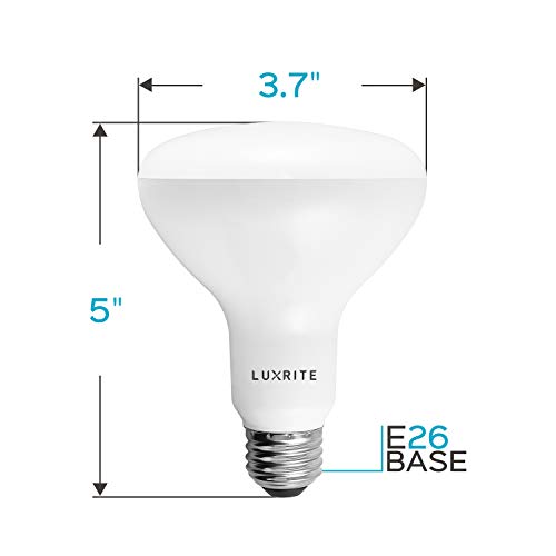 4Pack BR30 LED Bulb, Luxrite, 65W Equivalent, 6500K Daylight White